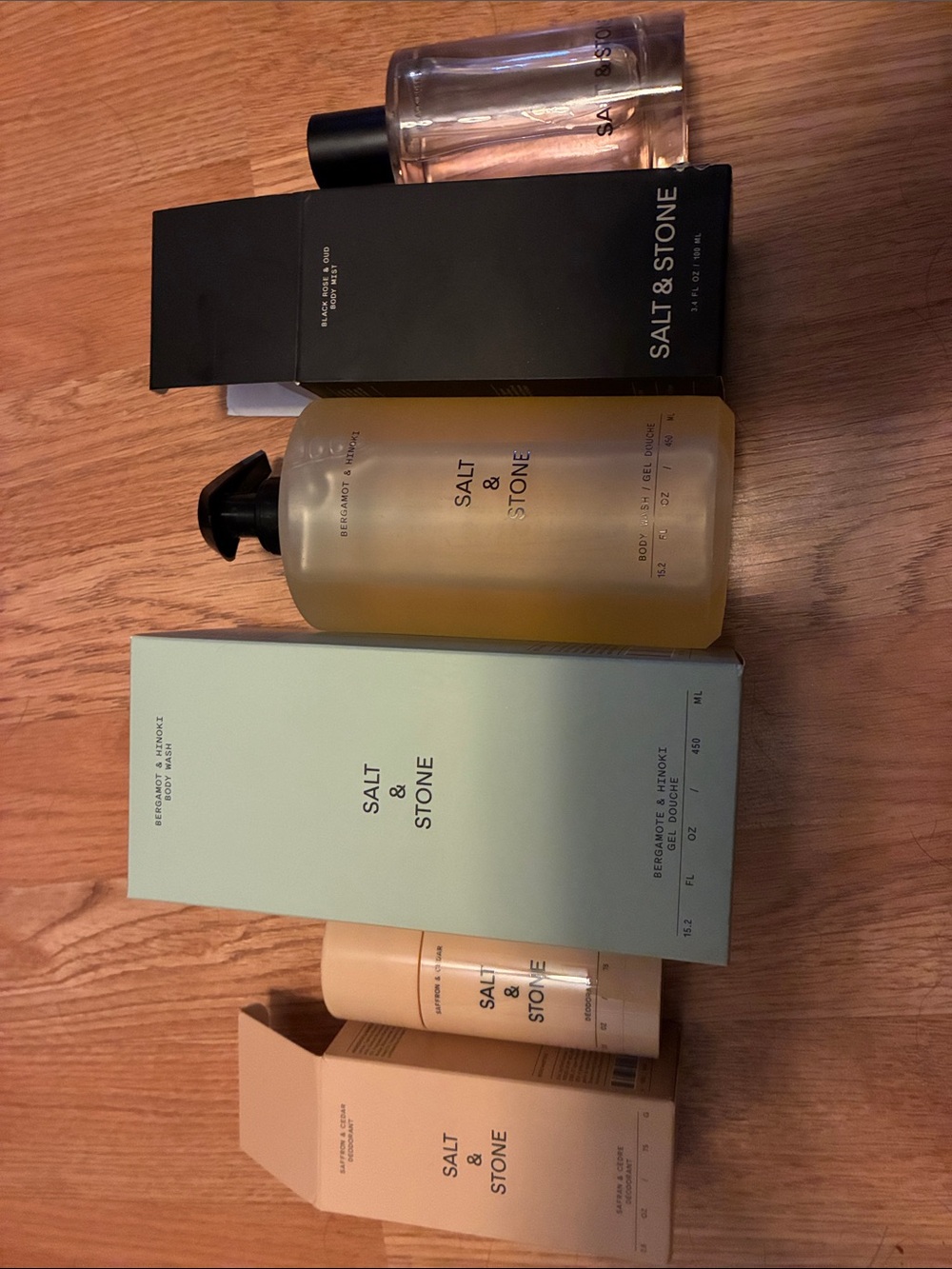 Salt and stone set Bodywash body mist and deodorant
